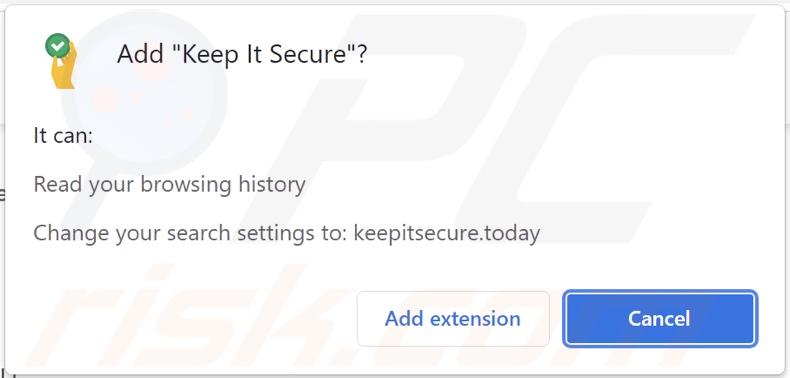 Porywacz przeglądarki Keep It Secure proszący o pozwolenia