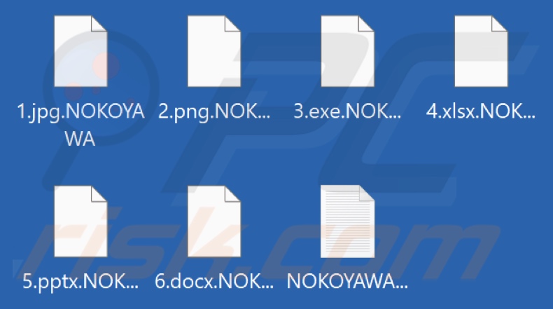 Pliki zaszyfrowane przez ransomware NOKOYAWA (rozszerze .NOKOYAWA)