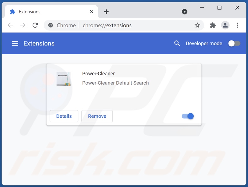 Usuwanie rozszerzeń powiązanych z power-cleaner.xyz z Google Chrome