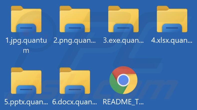 Pliki zaszyfrowane przez ransomware Quantum (rozszerzenie .quantum)