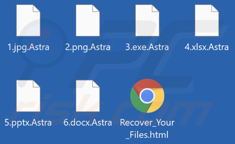 Pliki zaszyfrowane przez ransomware AstraLocker 2.0 (rozszerzenie .Astra)