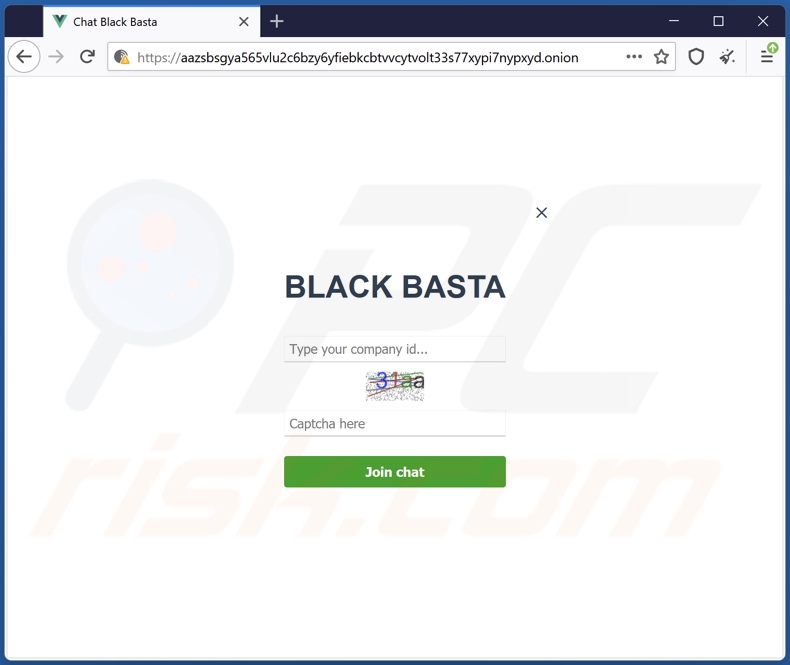 Witryna Tor ransomware Black Basta