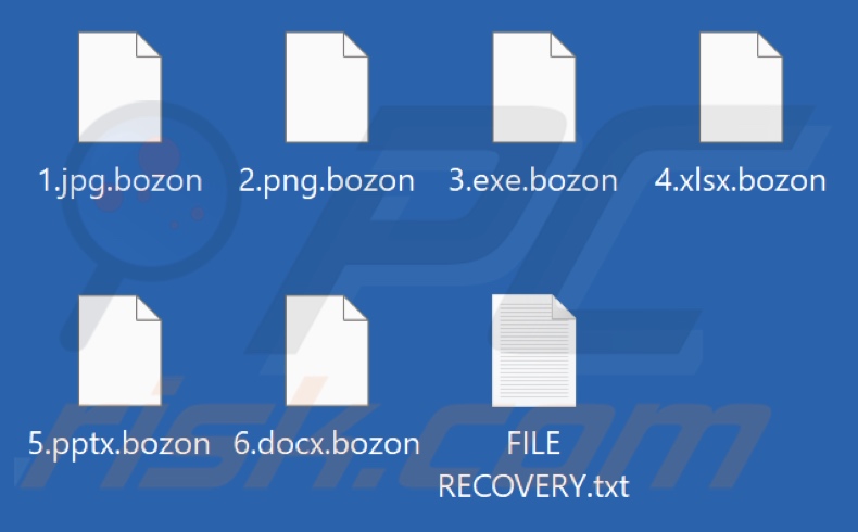 Pliki zaszyfrowane przez ransomware Bozon (rozszerzenie .bozon)