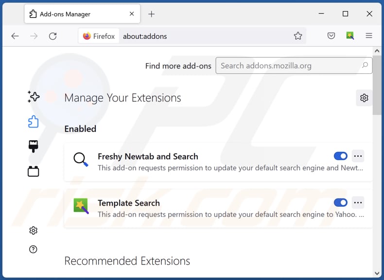 Usuwanie rozszerzeń powiązanych z searchhdconverter.com z Mozilla Firefox