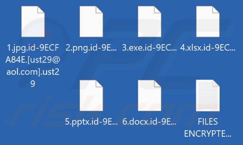 Pliki zaszyfrowane przez ransomware Ust29 (rozszerzenie .ust29)