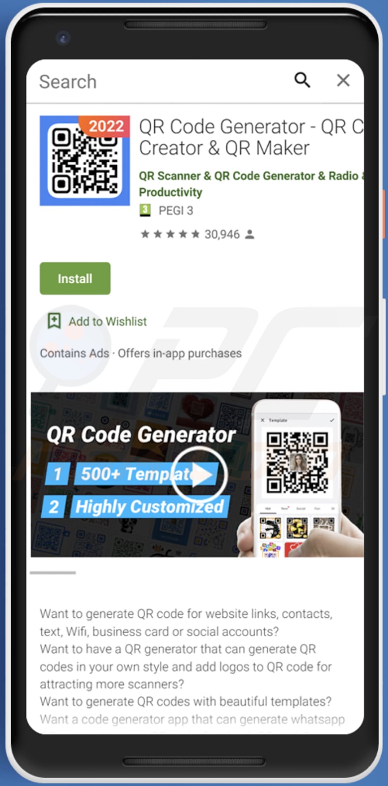 Trojan Anatsa przebrany za QR Code Generator - QR Code Creator & QR Maker