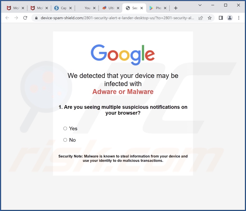 Oszustwo Chrome is infected with Trojan:SLocker