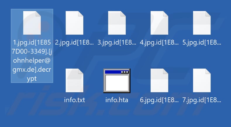 Pliki zaszyfrowane przez ransomware Decrypt (rozszerzenie .decrypt)