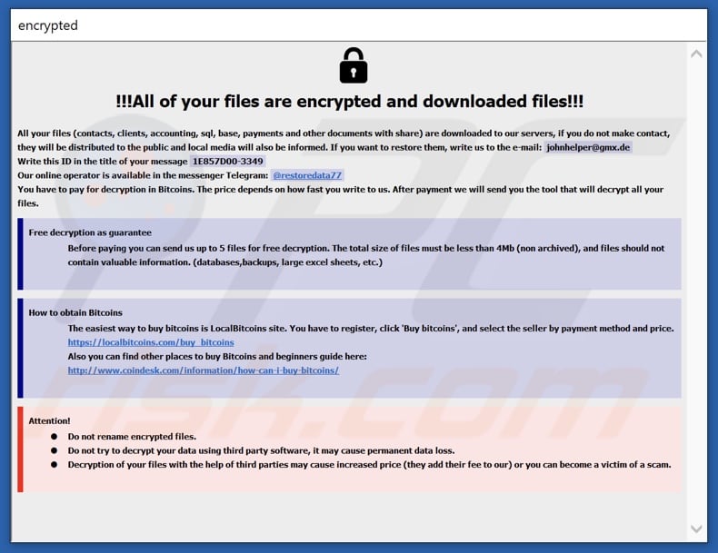 Plik HTA ransomware Decrypt (info.hta)