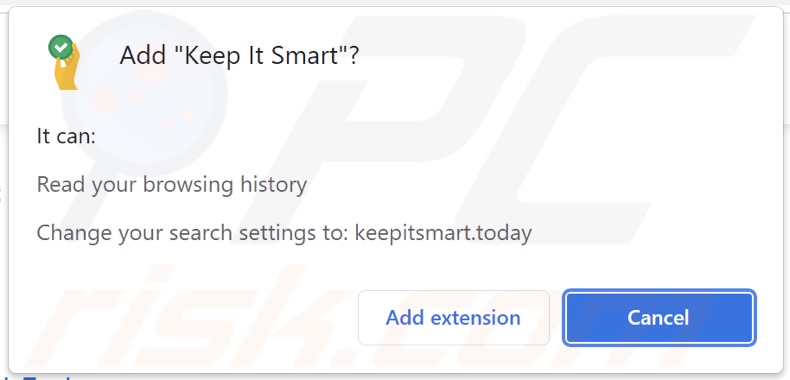 Porywacz przeglądarki Keep It Smart proszący o pozwolenia