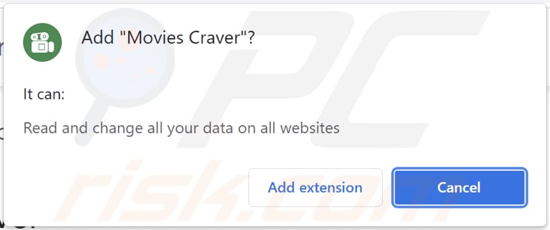 Powiadomienie przeglądarki adware movies craver