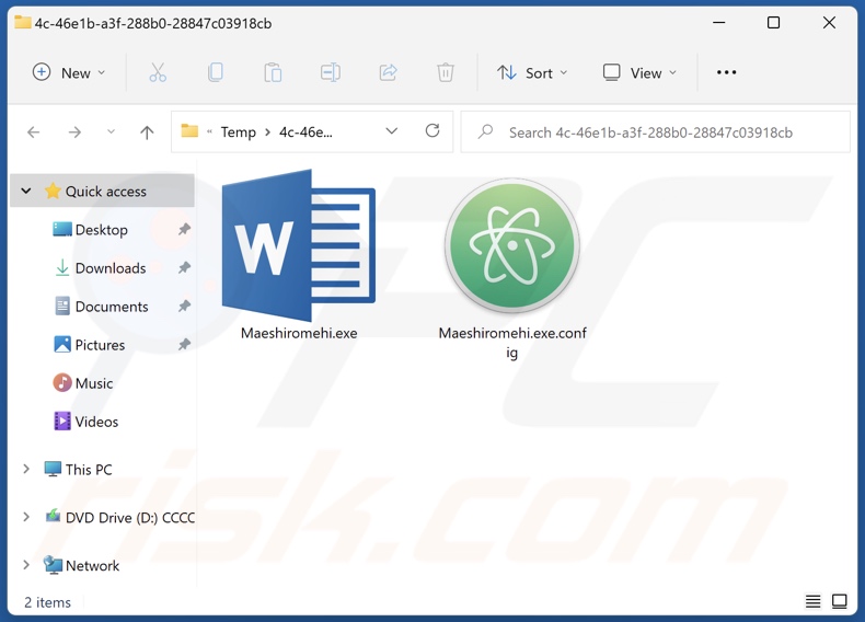 Folder instalatora malware Words