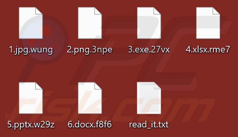 Pliki zaszyfrowane przez ransomware Yashma (rozszerzenie składające się z czterech losowych znaków)