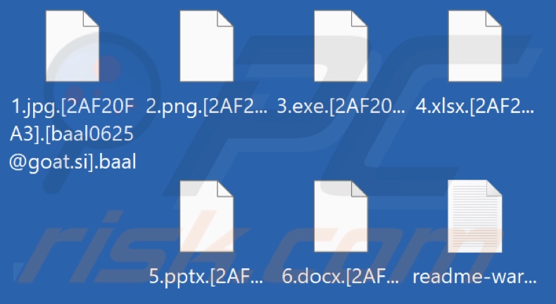 Pliki zaszyfrowane przez ransomware Baal (rozszerzenie .baal)