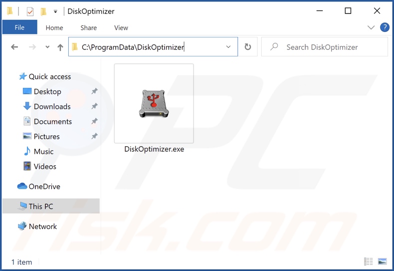 Folder instalacyjny malware DiskFresh