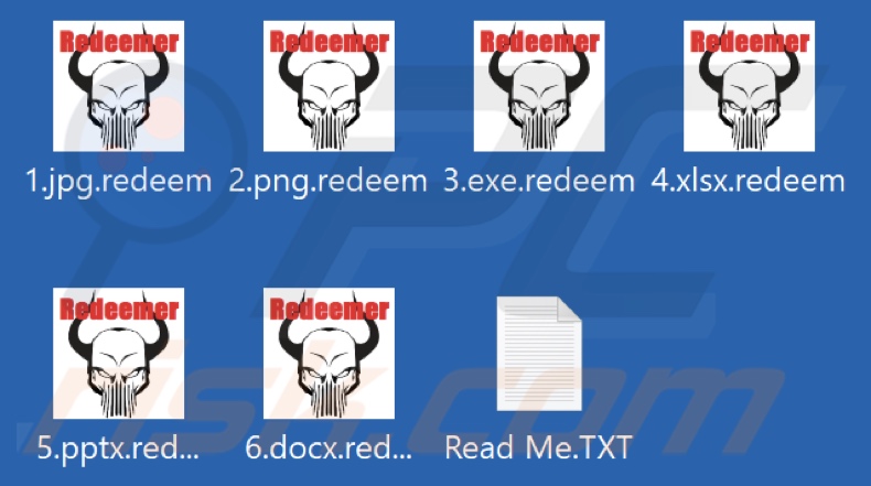 Pliki zaszyfrowane przez ransomware Redeemer 2.0 (rozszerzenie .redeem)