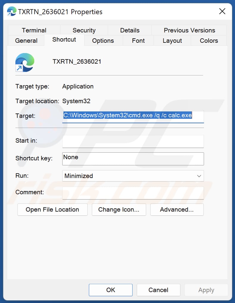 Malware Windows Calculator
