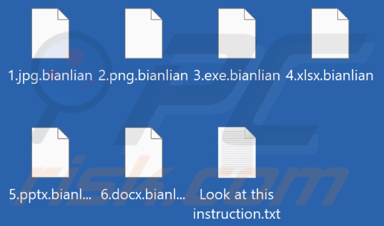 Pliki zaszyfrowane przez ransomware BianLian (rozszerzenie .bianlian)