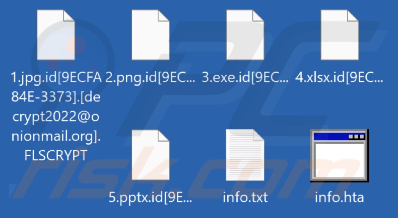 Pliki zaszyfrowane przez ransomware FLSCRYPT (rozszerzenie .FLSCRYPT)
