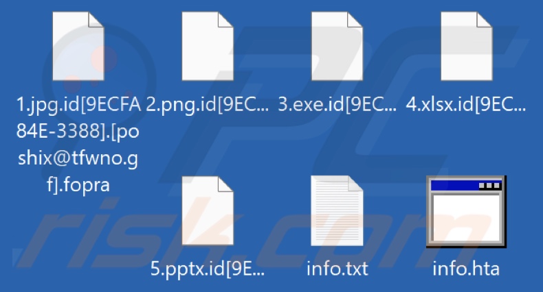 Pliki zaszyfrowane przez ransomware Fopra (rozszerzenie .fopra)