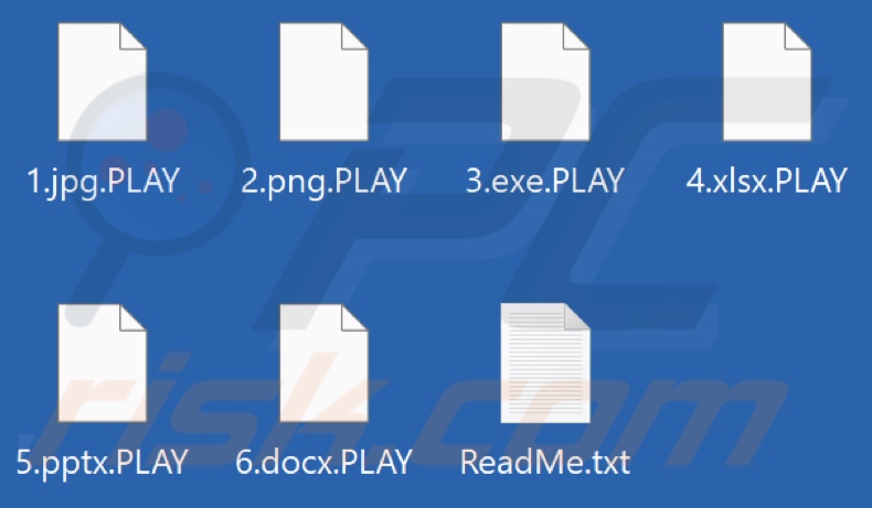 Pliki zaszyfrowane przez ransomware PLAY (rozszerzenie .PLAY)