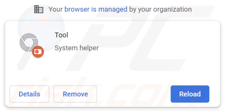 Rozszerzenie przeglądarki typu adware Tool
