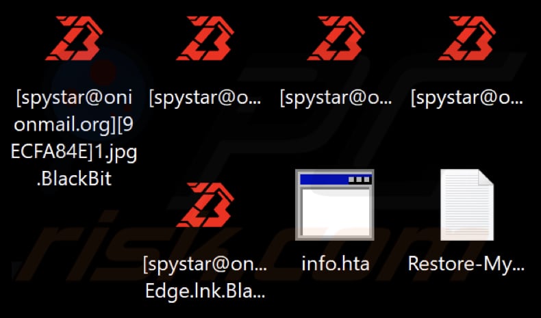 Pliki zaszyfrowane przez ransomware BlackBit (rozszerzenie .BlackBit)