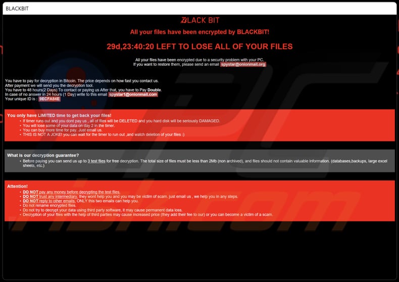Plik HTA ransomware BlackBit (info.hta)