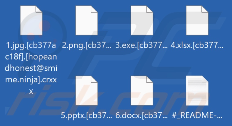 Pliki zaszyfrowane przez ransomware CRYPTCAT (rozszerzenie .crxxx)