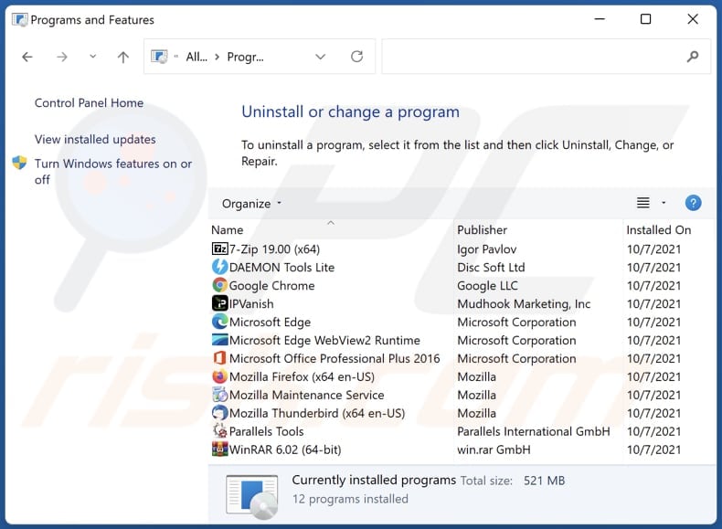 Odinstalowanie adware Files Download Tool za pomocą Panelu sterowania