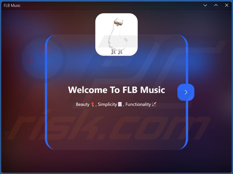 Interfejs użytkownika adware FLB Music