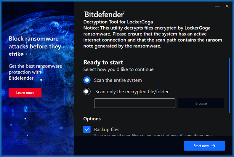 Deszyfrator LockerGoga od Bitdefender