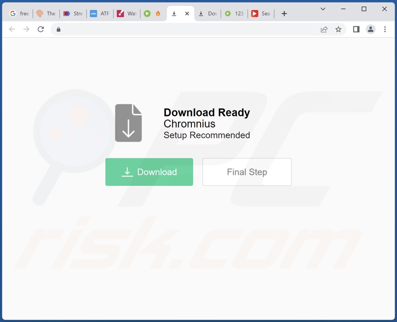 Zwodnicza witryna promująca adware Chromnius