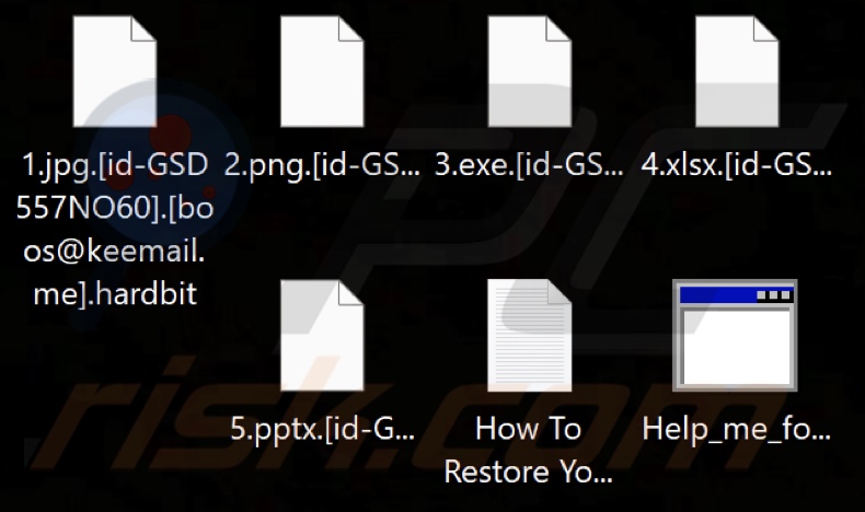 Pliki zaszyfrowane przez ransomware HARDBIT (rozszerzenie .hardbit)