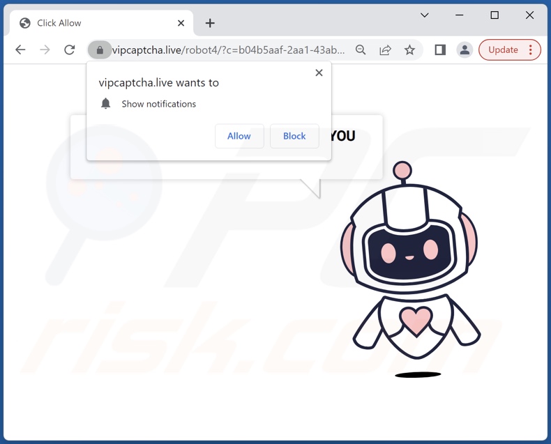 Przekierowania pop-up vipcaptcha[.]live