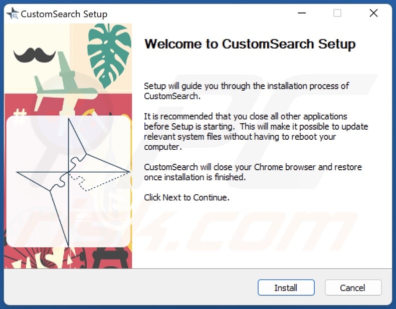 Konfigurator instalacji porywacza przeglądarki CustomSearch