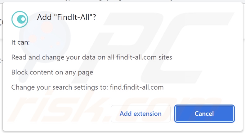 Porywacz przeglądarki FindIt-All proszący o pozwolenia