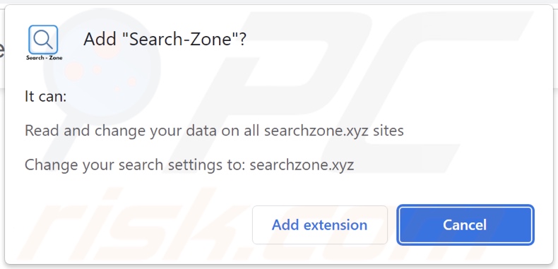 Porywacz przeglądarki Search-Zone proszący o pozwolenia