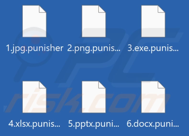 Pliki zaszyfrowane przez ransomware Team Punisher (rozszerzenie .punisher)