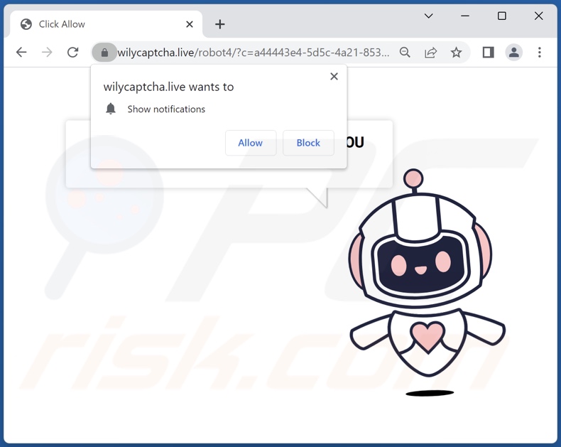 Przekierowania pop-up wilycaptcha[.]live