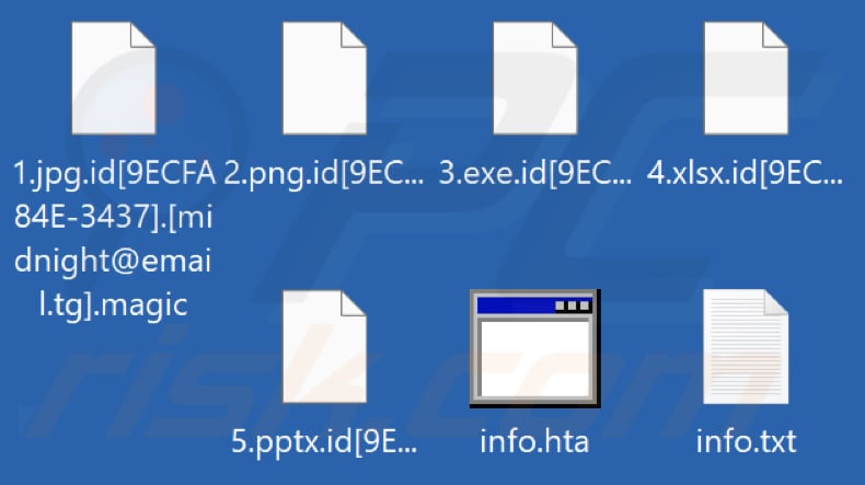 Pliki zaszyfrowane przez ransomware Magic (rozszerzenie .magic)