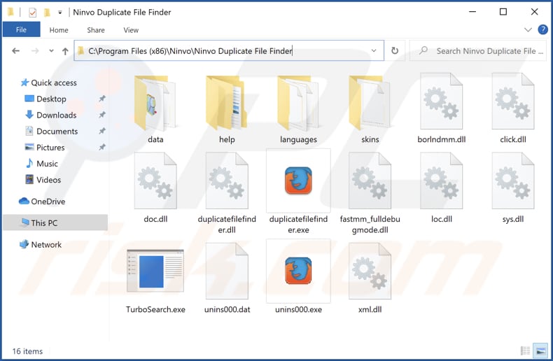 Folder instalacyjny adware Duplicatefinder