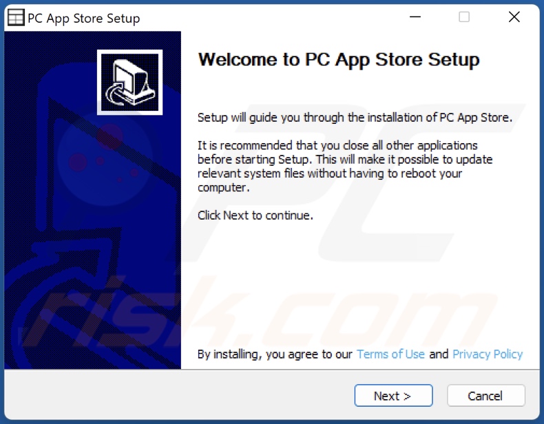 Instalator adware PC App Store