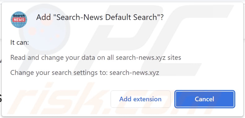 Porywacz przeglądarki Search-News Default Search proszący o pozwolenia