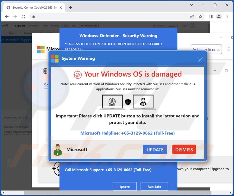 Oszustwo Your Windows OS Is Damaged