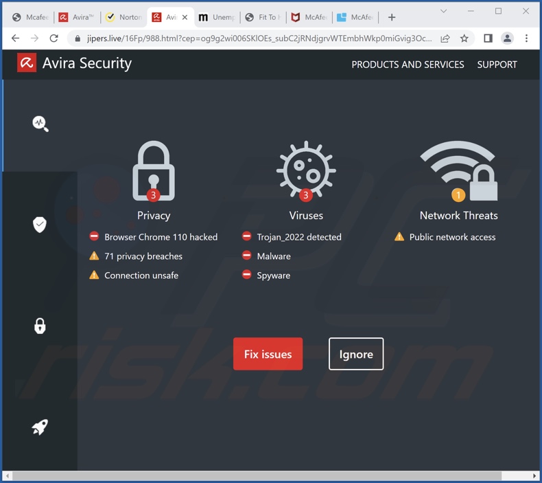 Oszustwo Avira Security