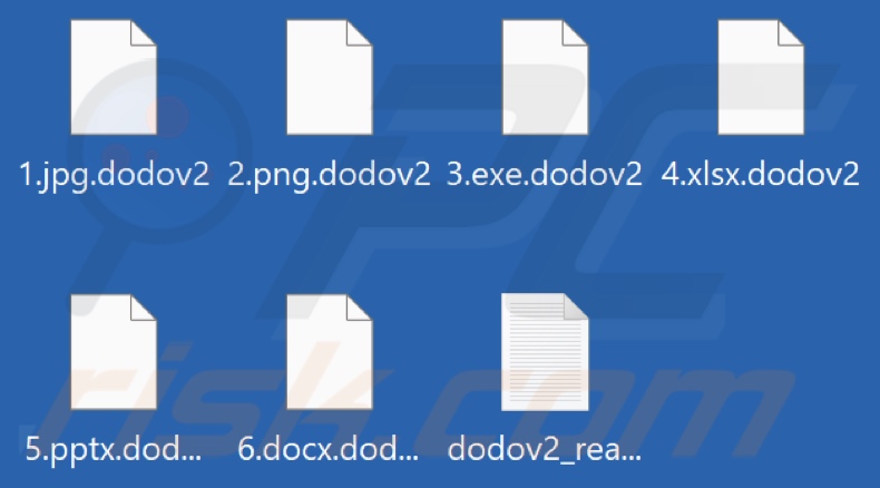Pliki zaszyfrowane przez ransomware DODO (rozszerzenie .dodov2)