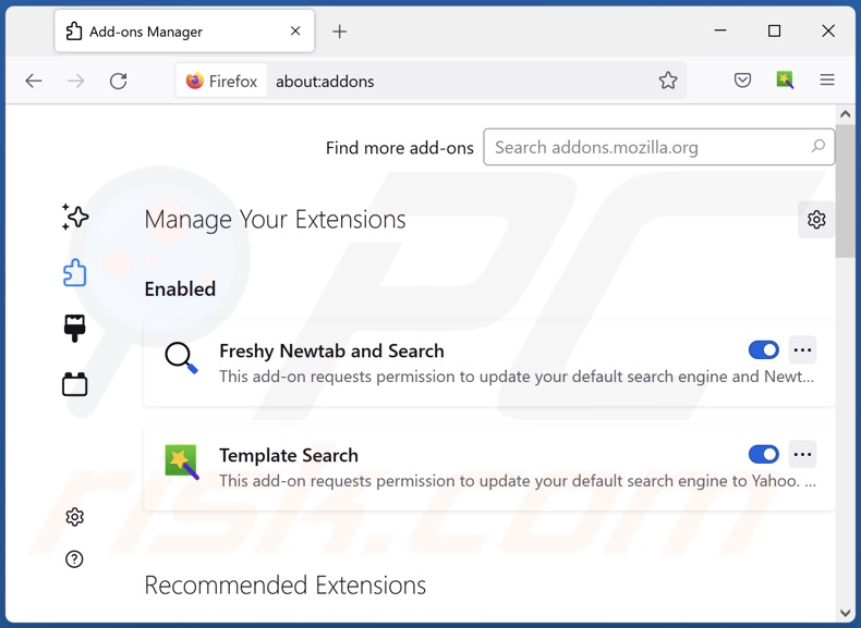 Usuwanie rozszerzeń powiązanych z search.nstart.online z Mozilla Firefox