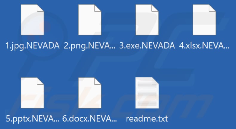Pliki zaszyfrowane przez ransomware NEVADA (rozszerzenie .NEVADA)