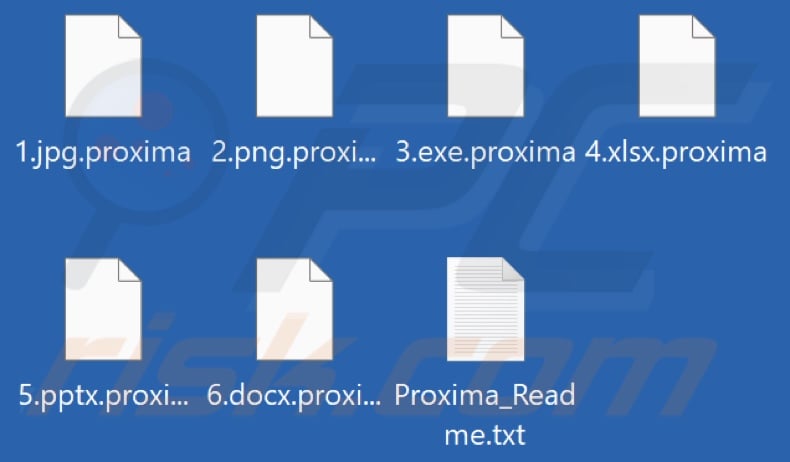 Pliki zaszyfrowane przez ransomware Proxima (rozszerzenie .proxima)